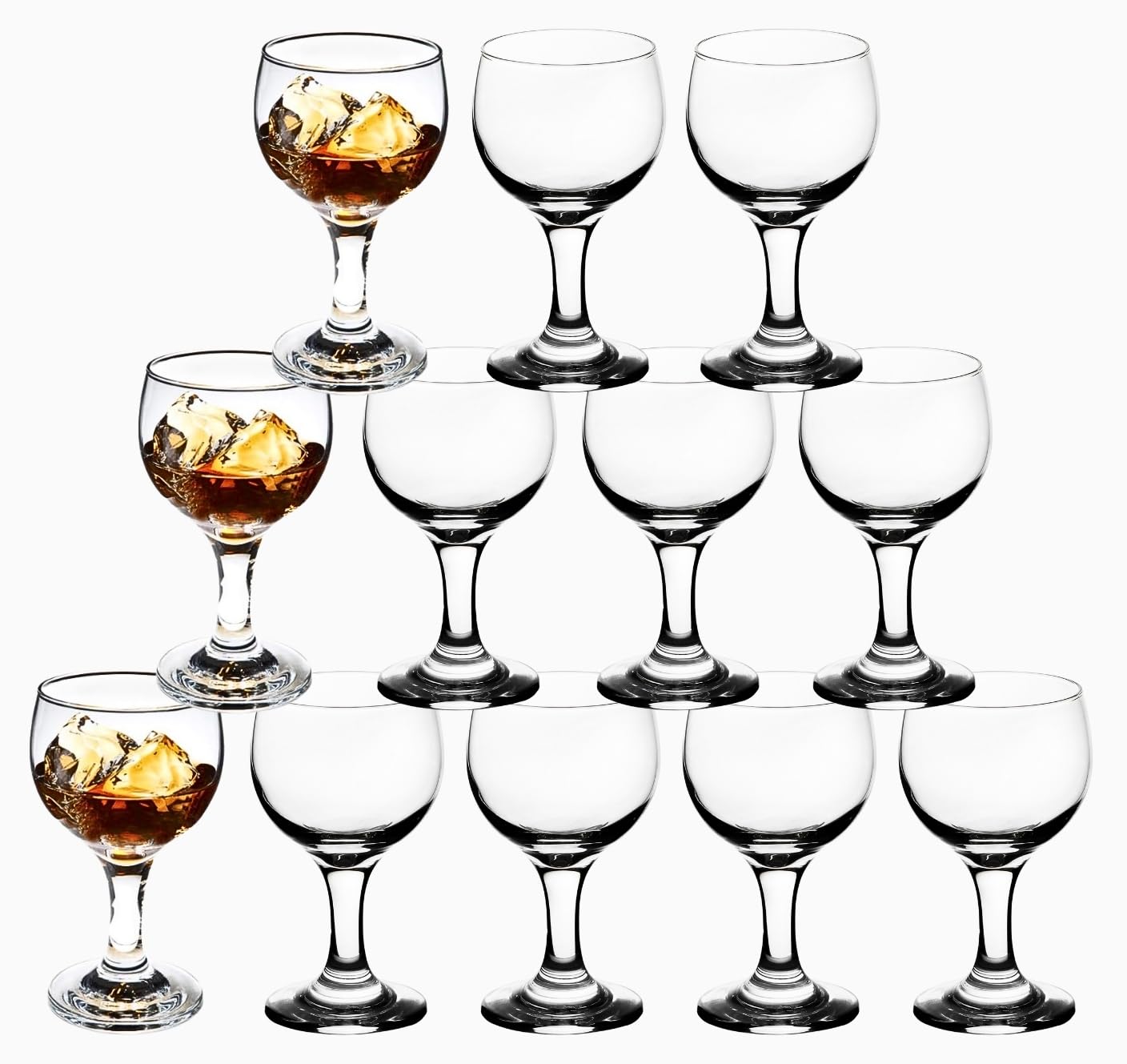 Goblet Glasses - 6 Ounce Stemmed Drinking Glassware - Versatile Cognac Glass for Wine, Cocktails and Mocktails - Ideal for Home, Kitchen and Bar