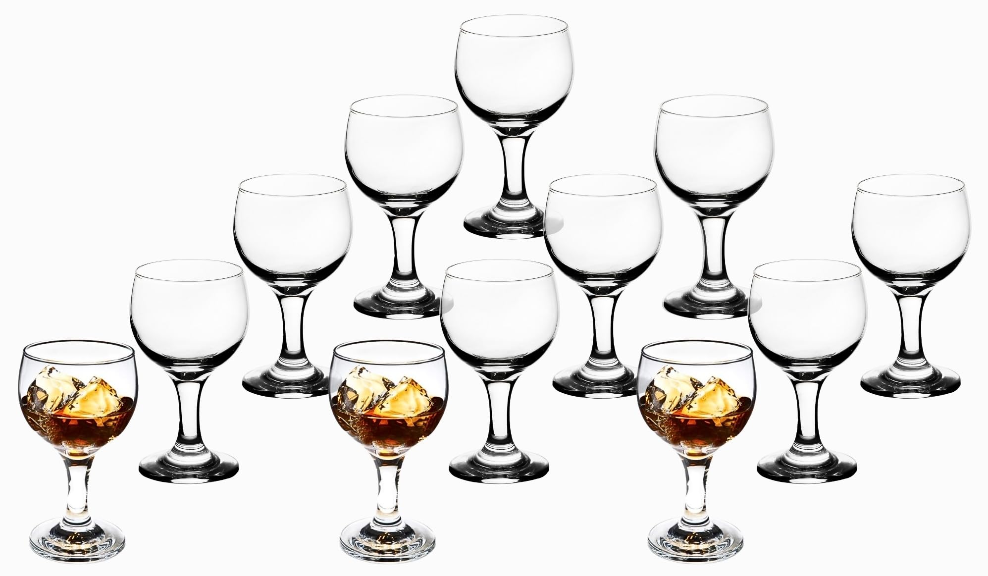 Goblet Glasses - 6 Ounce Stemmed Drinking Glassware - Versatile Cognac Glass for Wine, Cocktails and Mocktails - Ideal for Home, Kitchen and Bar
