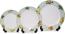 Royalty Porcelain "Citrus" 5-Piece White & Blue Fruity Dinnerware Set, Fine Porcelain, Service for 1