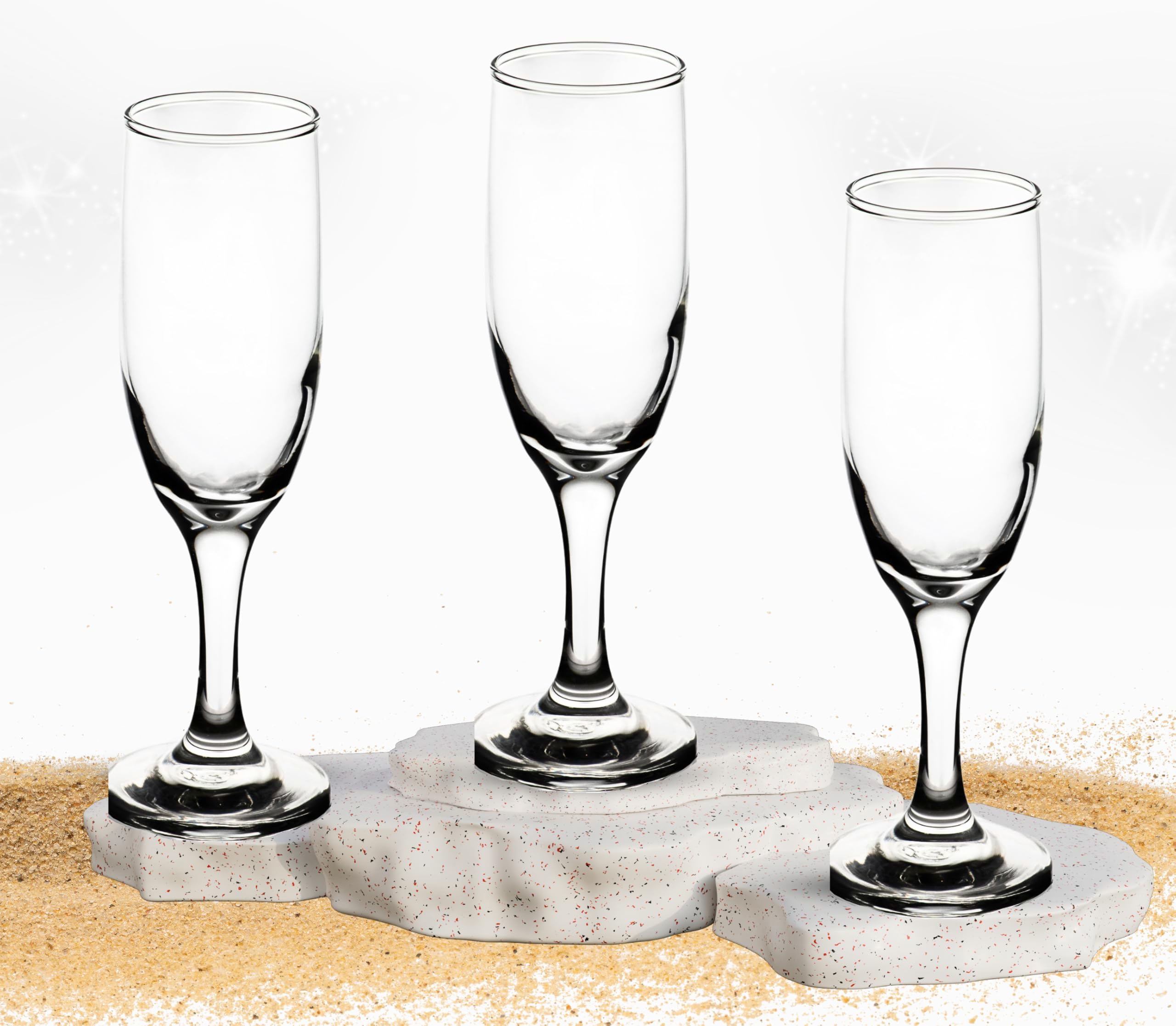 GIFTS PLAZA Clear Flute Glassware - Stemmed Champagne Glasses - Transparent Glass for Wine and Beverages - Elegant Drinkware for Special Occasion, Birthday, Party and Weddings