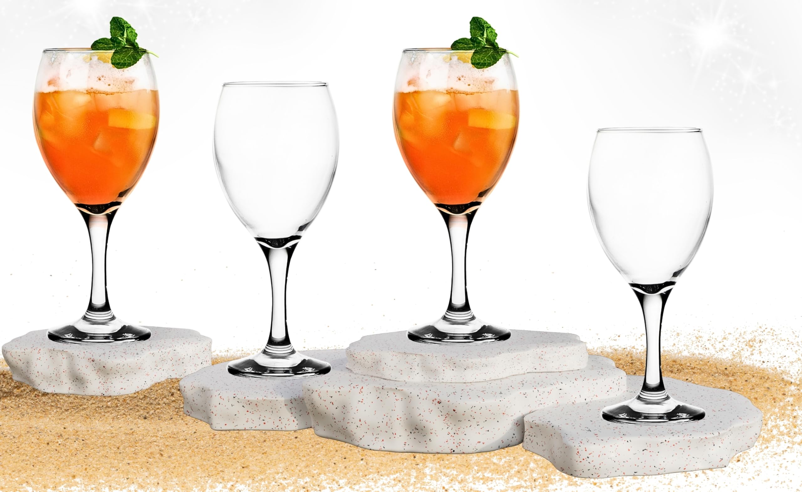 Goblet Glassware - 15.5 Ounce Long Stem Wine Glass - Crystal Clear Drinking Glasses for Red or White Wine, Cocktails and Mocktails - Suitable for Bar , Home and Special Events