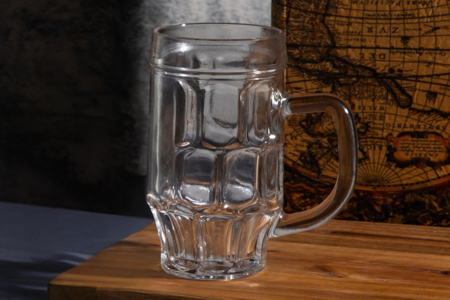 Beer Glasses - 17 Ounce Beer Mugs for Root Beer Floats - Clear Glassware, Dimpled Glass Mugs with Handles, Perfect for Bar Sets, Tankards, American and Scottish Ales, Beer Mug Glasses