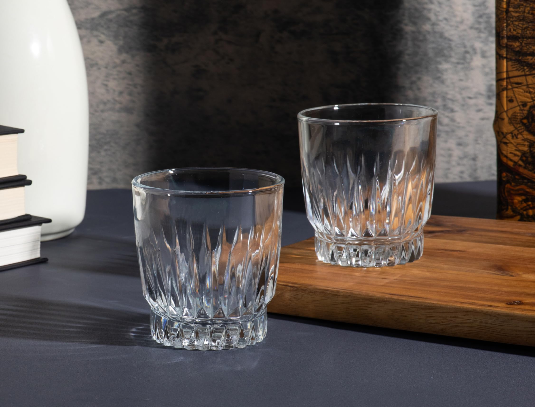 Double Old Fashioned Whiskey Glass - Clear Drinking Glasses - 10 oz. Rock Glass for Liquor, Scotch, Bourbon-Dishwasher Safe Rocks Glasses for Bar, Kitchen and Home