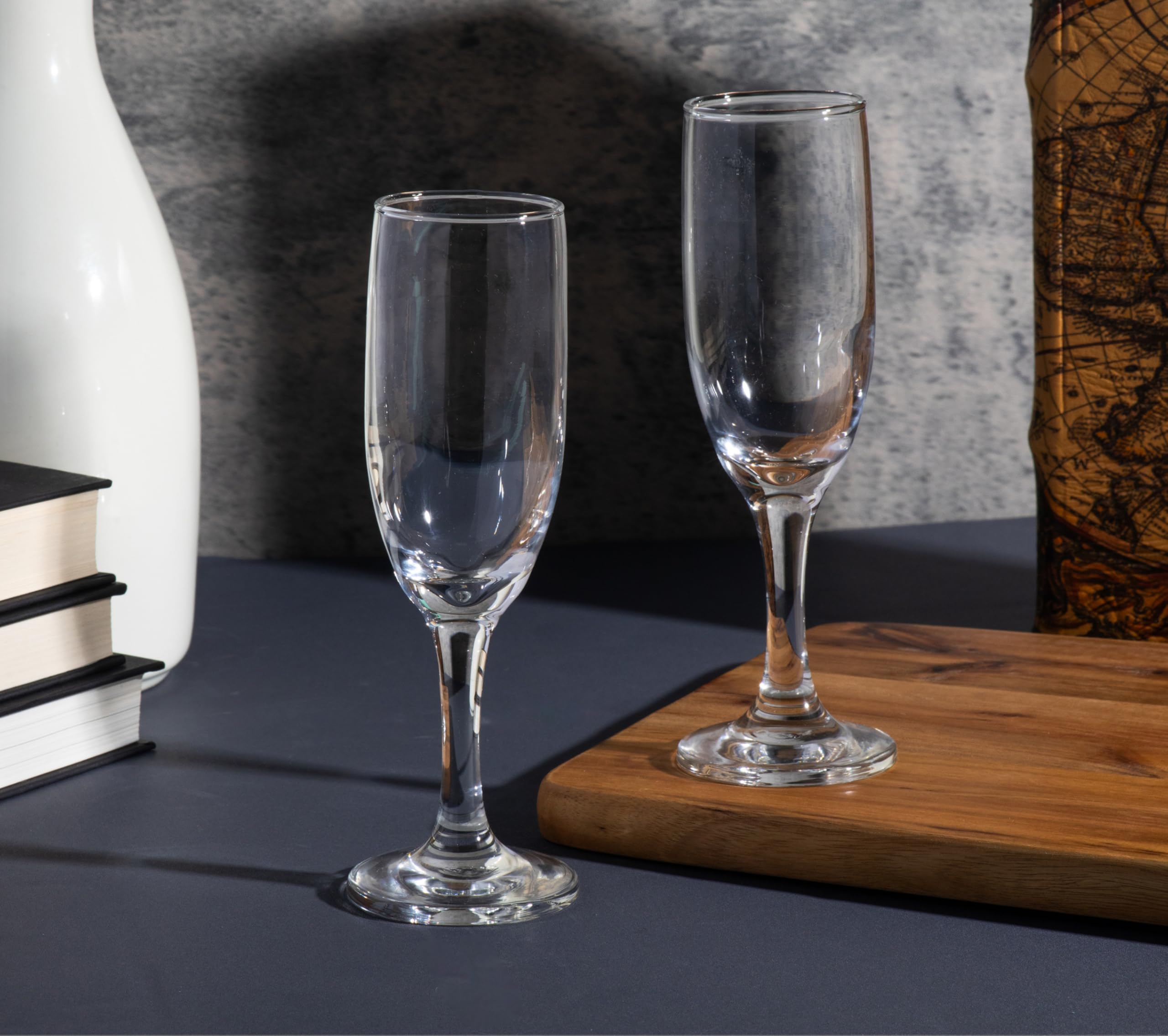 GIFTS PLAZA Clear Flute Glassware - Stemmed Champagne Glasses - Transparent Glass for Wine and Beverages - Elegant Drinkware for Special Occasion, Birthday, Party and Weddings