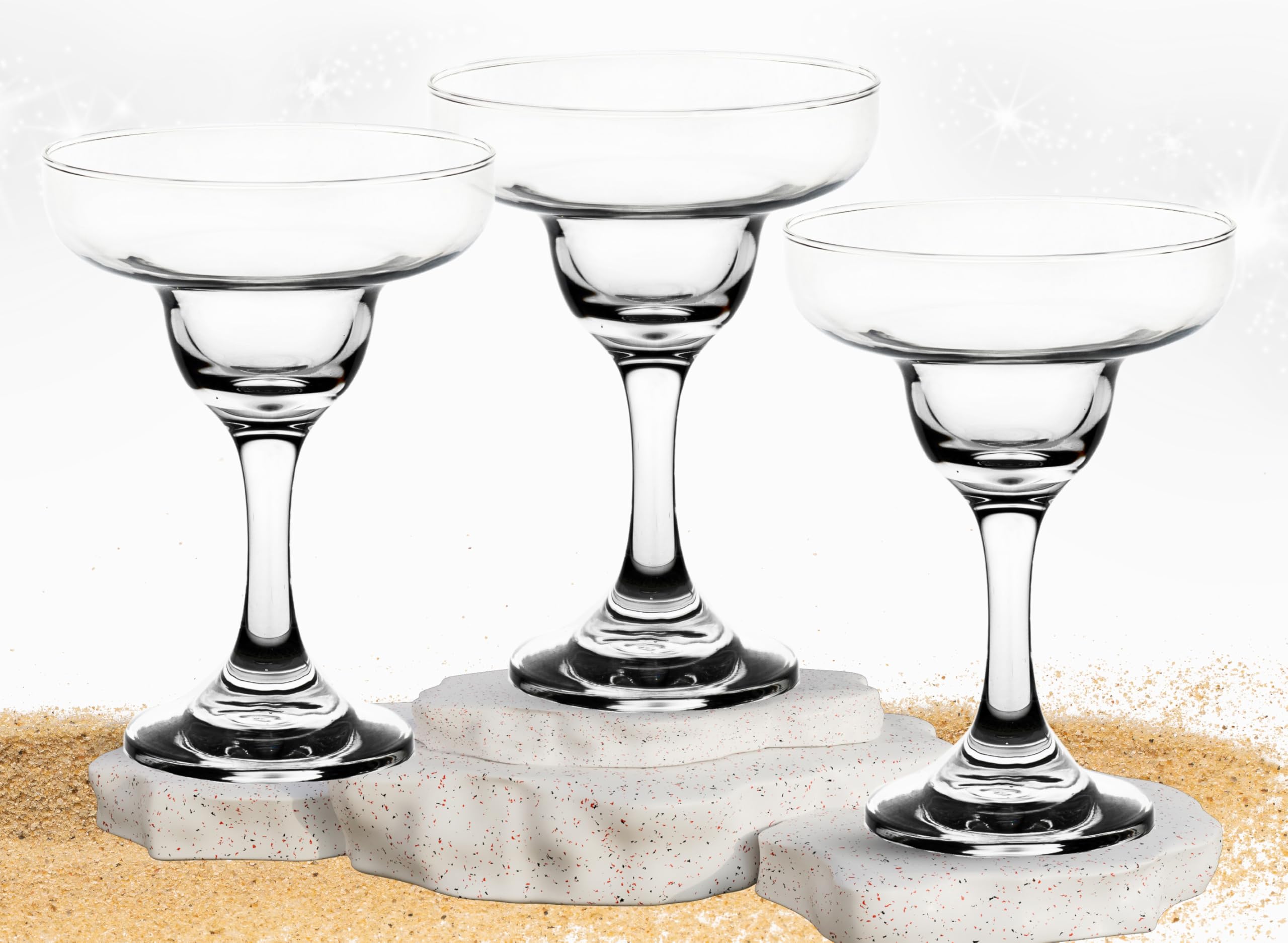 Elegant Margarita Glasses, 7 Ounce - Crystal Clear Glassware - Coupe Glass for Wine, Champagne, Cocktails, Mocktails and Beverages - Suitable for Bar, Party and Special Events