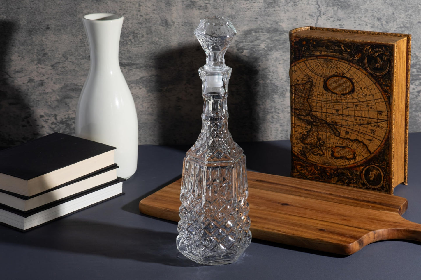 GIFTS PLAZA Liquor Decanter Glass - 35.5 Ounce Whiskey Decanter Glass Alcohol Bottle for Tequila, Bourbon, Brandy, Rum and Vodka - Unique Liquor Bar and Party Decorations