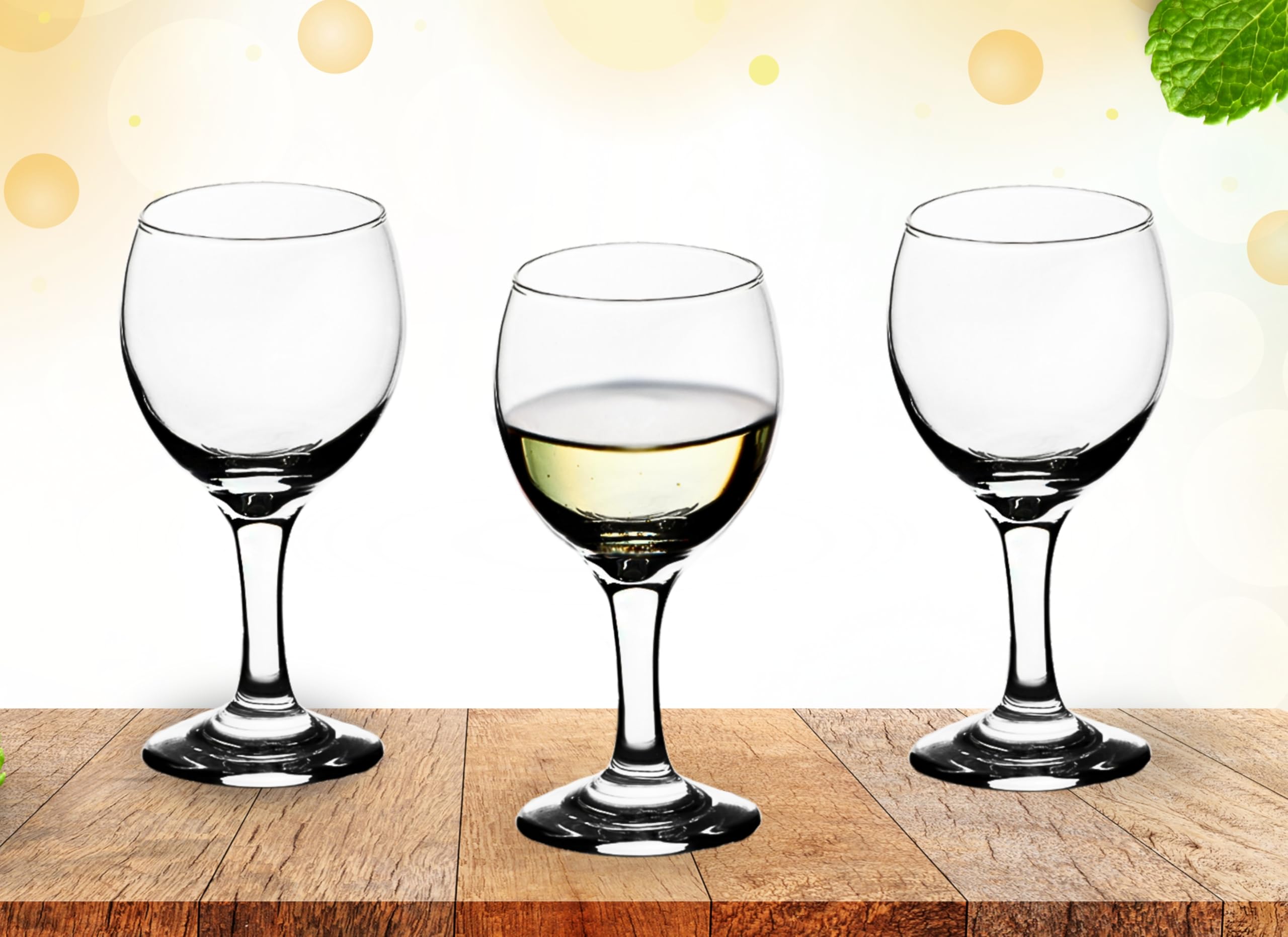 GIFTS PLAZA Goblet Glasses - 7.25 Ounce Modern Stemmed Glassware -Crystal Clear Drinking Glass for Cocktails, Mocktails, Champagne, Wine and More - Ideal for Home, Kitchen and Bar