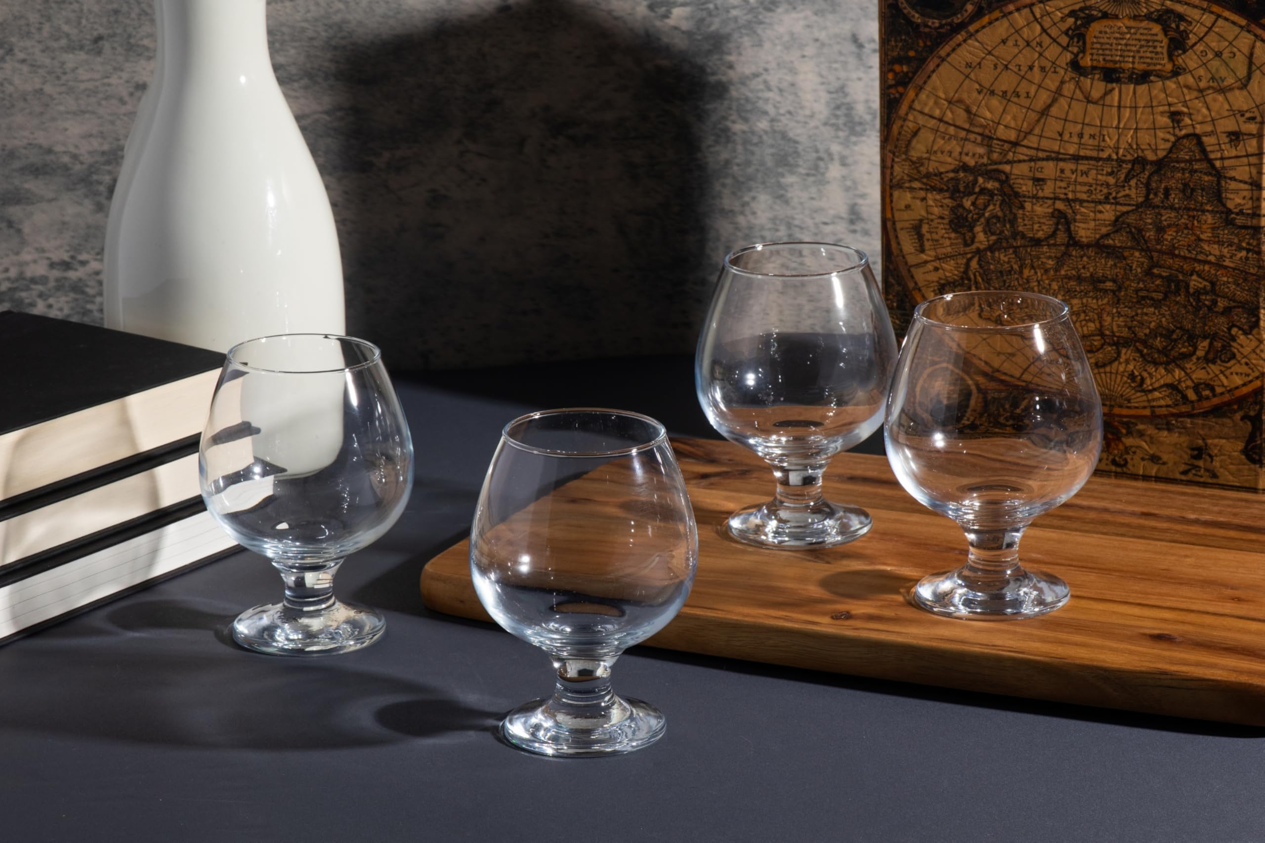 Brandy Stemmed Glasses – 13.25 Ounce Crystal Clear Glassware - Perfect for Red Wine, Champagne, Cocktails, and More – Elegant Drinking Goblets for Parties and Everyday Use