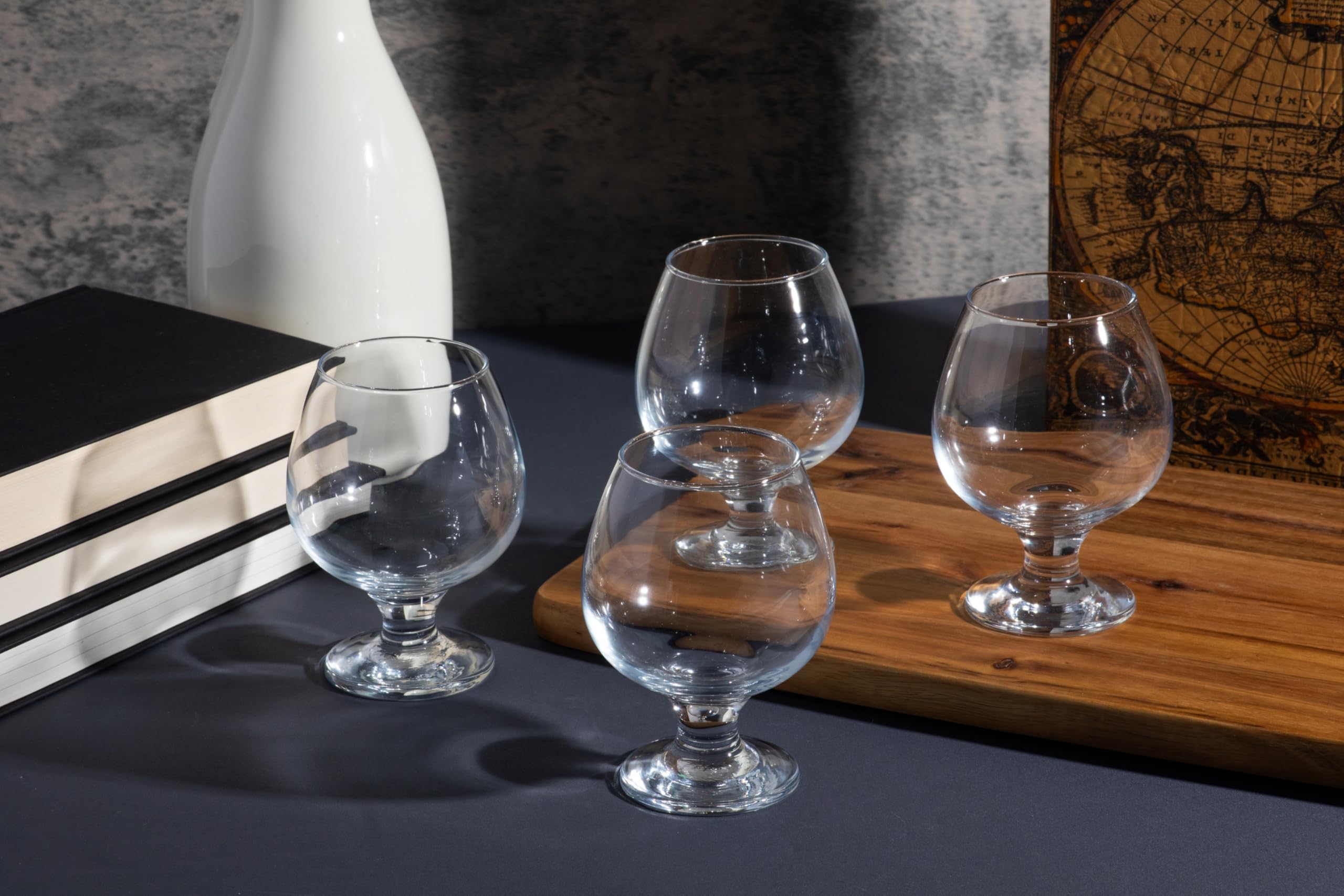 Brandy Stemmed Glasses – 13.25 Ounce Crystal Clear Glassware - Perfect for Red Wine, Champagne, Cocktails, and More – Elegant Drinking Goblets for Parties and Everyday Use