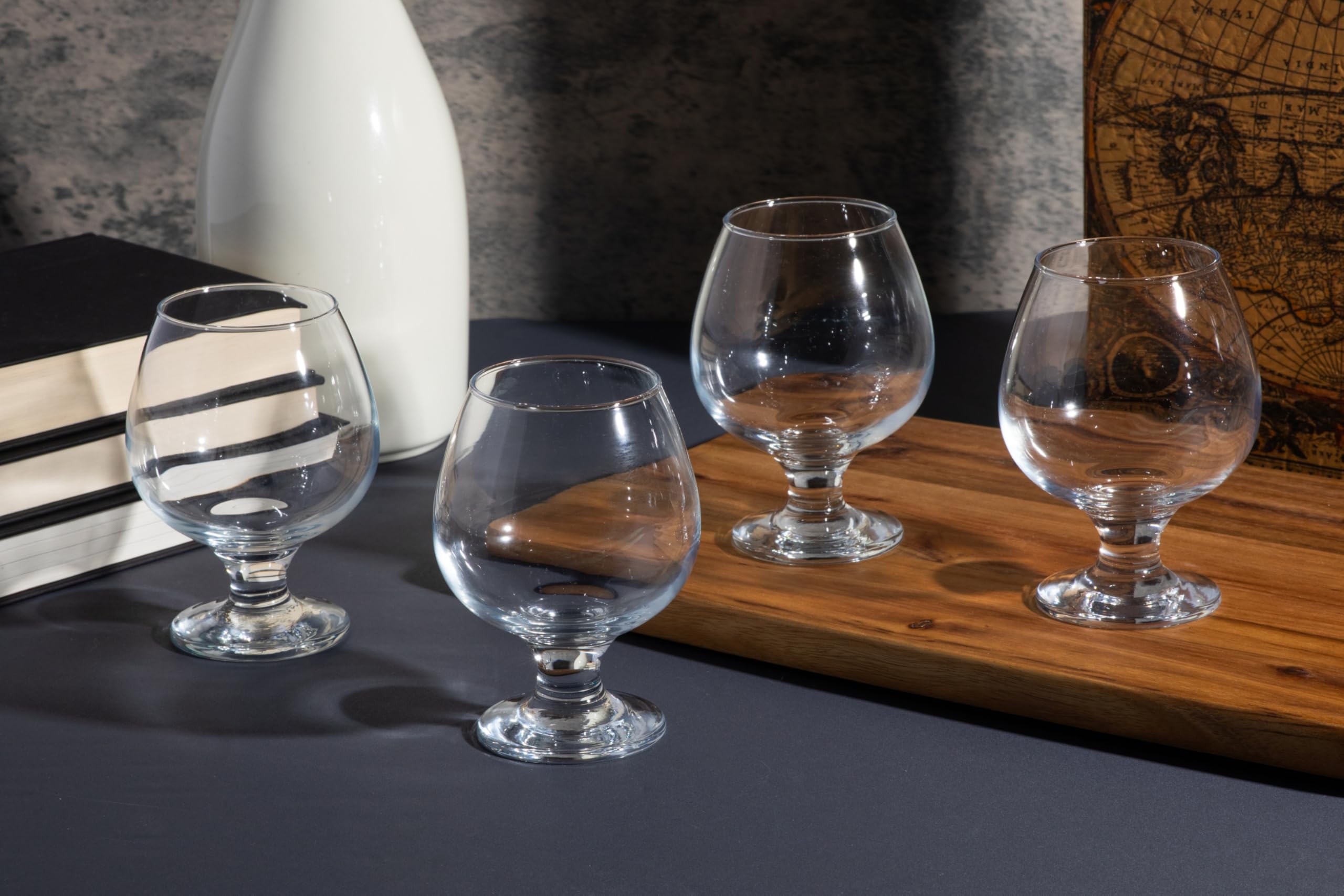 Brandy Stemmed Glasses – 13.25 Ounce Crystal Clear Glassware - Perfect for Red Wine, Champagne, Cocktails, and More – Elegant Drinking Goblets for Parties and Everyday Use