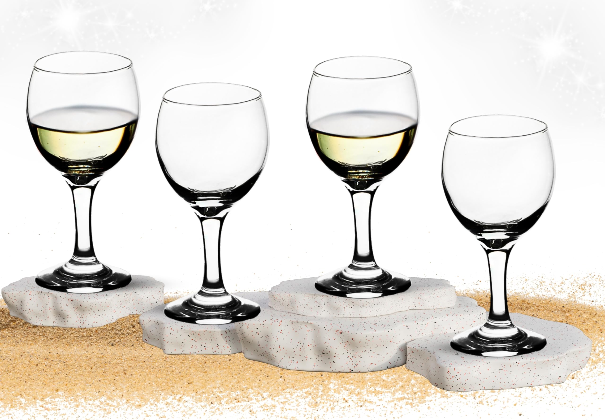 GIFTS PLAZA Goblet Glasses - 7.25 Ounce Modern Stemmed Glassware -Crystal Clear Drinking Glass for Cocktails, Mocktails, Champagne, Wine and More - Ideal for Home, Kitchen and Bar