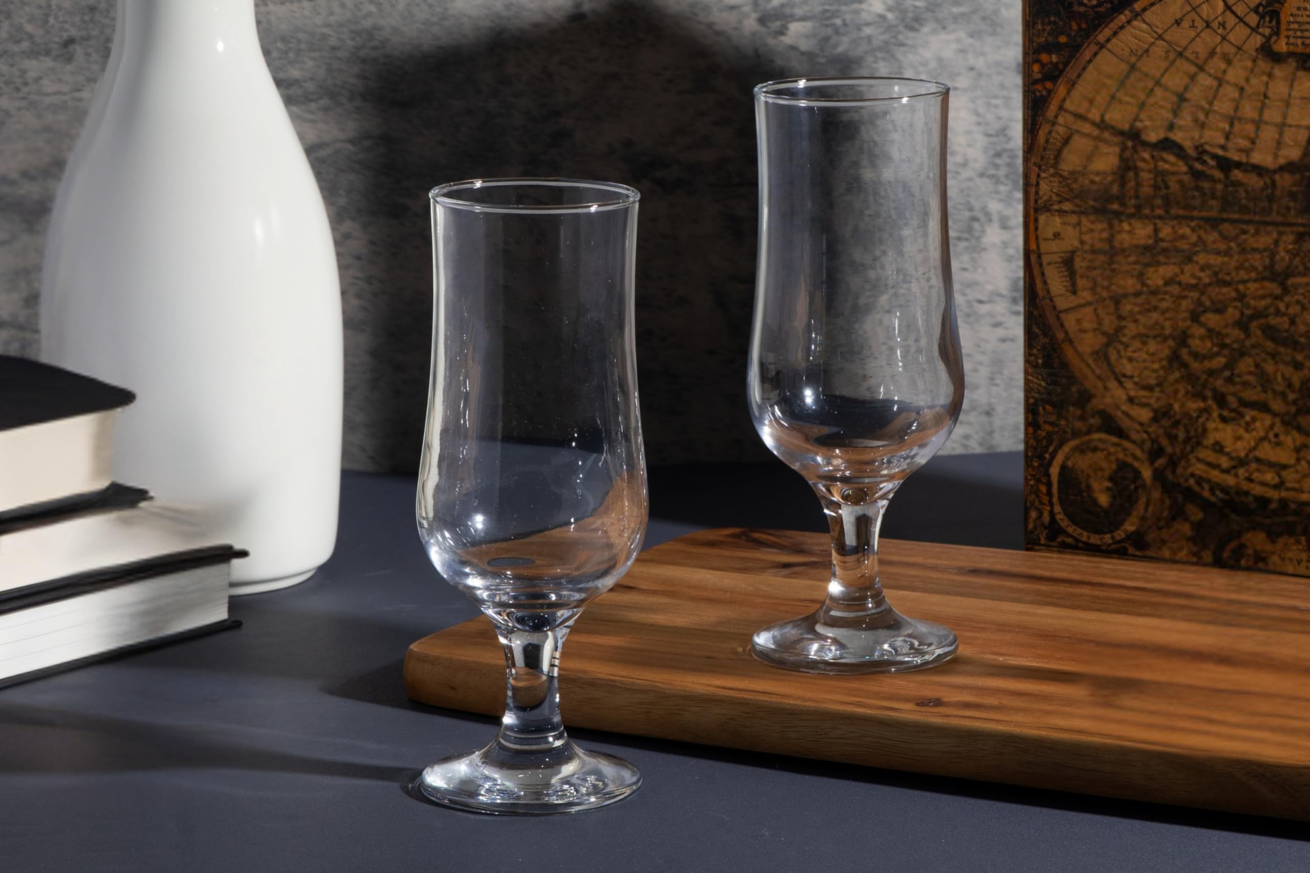 GIFTS PLAZA Champagne Flutes - 13 Ounce Clear Stemmed Vintage Crystal Glassware - Perfect Drinking Glasses for Wine, Cocktails, Martini, Margarita, and Bar Set Essentials