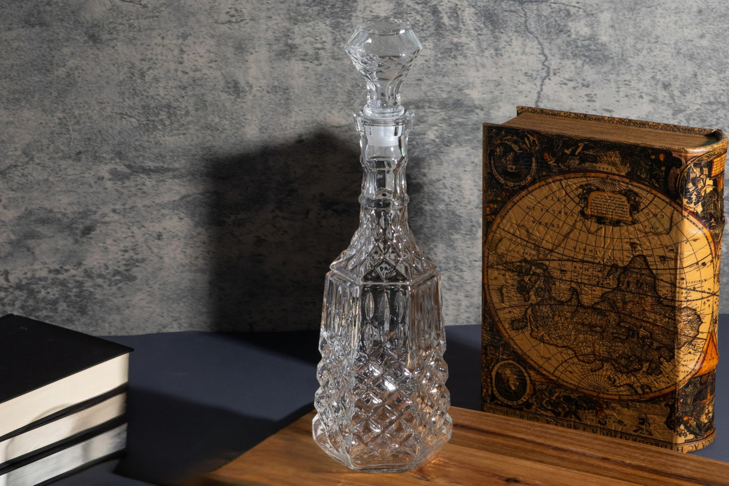 GIFTS PLAZA Liquor Decanter Glass - 35.5 Ounce Whiskey Decanter Glass Alcohol Bottle for Tequila, Bourbon, Brandy, Rum and Vodka - Unique Liquor Bar and Party Decorations