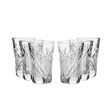 Set of 6 Neman Glassworks, 1.2-Oz Hand Made Vintage Russian Crystal Glasses