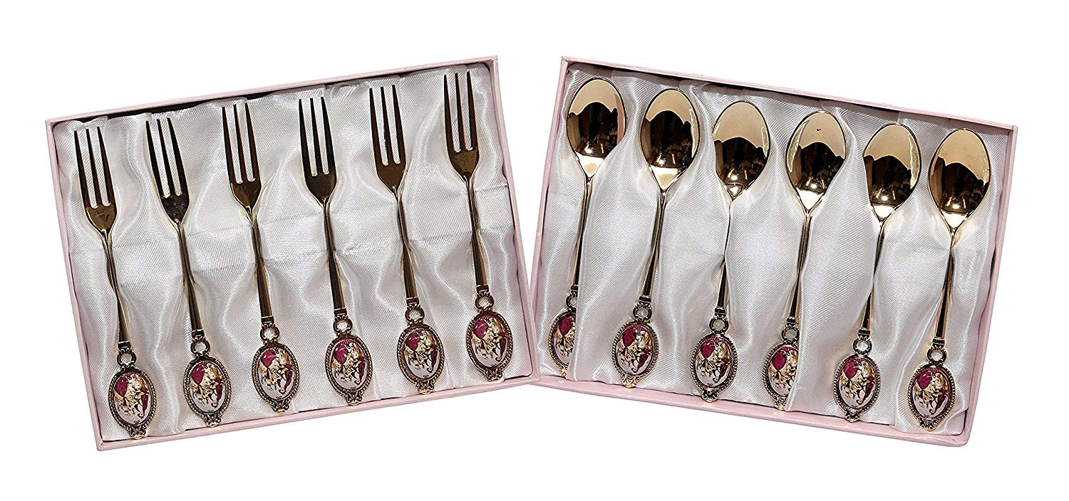 Royal Flatware Gold-Plated 24K Dessert Ancient Flatware Set
