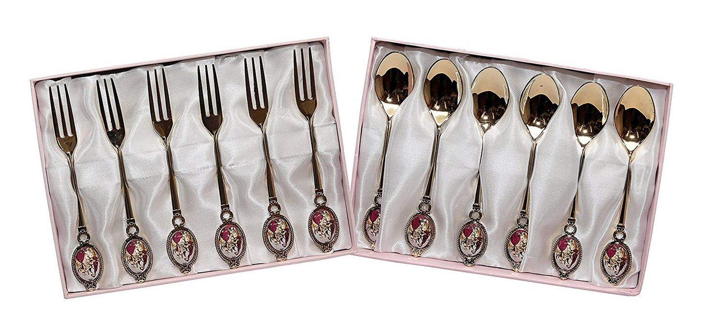 Royal Flatware Gold-Plated 24K Dessert Ancient Flatware Set