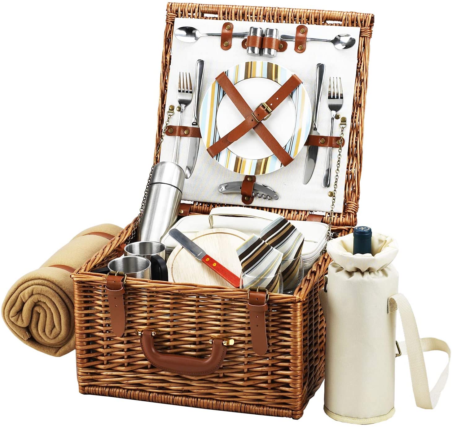 Cheshire Picnic Backpack Basket for 2 – Coffee Set & Blanket