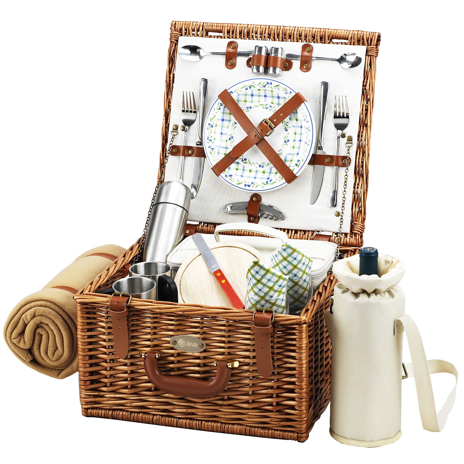 Cheshire Picnic Backpack Basket for 2 – Coffee Set & Blanket