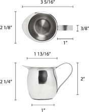 3 oz Stainless Steel Silver Bell Creamer Cream Pitcher for Milk, Barware Set of 1, 2, 6, or 12