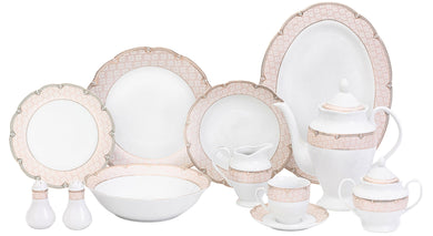Dinnerware White and pink floral dinner plates tea set
