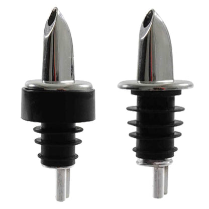 Chrome, Silver Free Flow Bottle Pourer with or without Collar, Barware (12 Pieces)