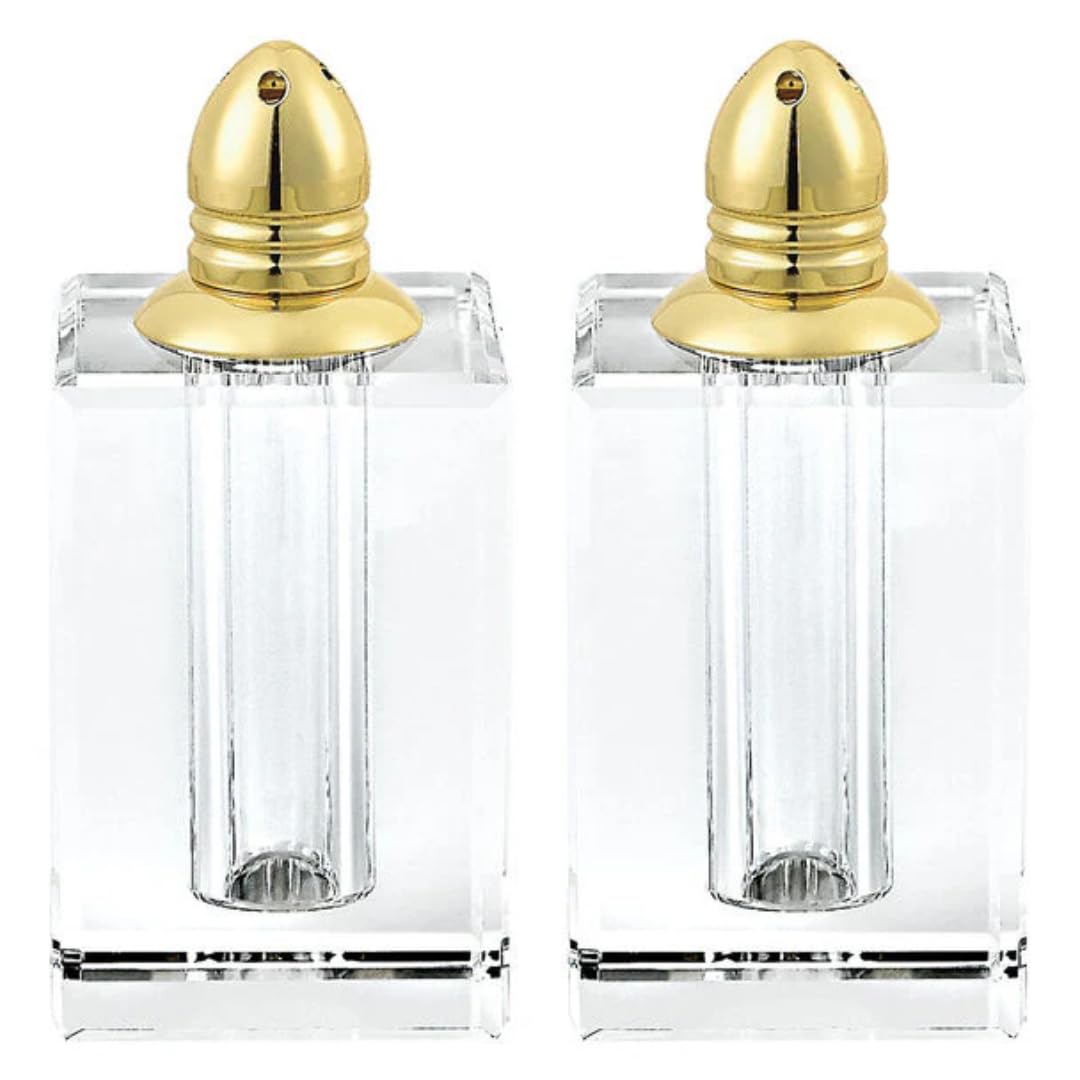 Handcrafted Spirit Gold Crystal Salt and Pepper Shakers Set