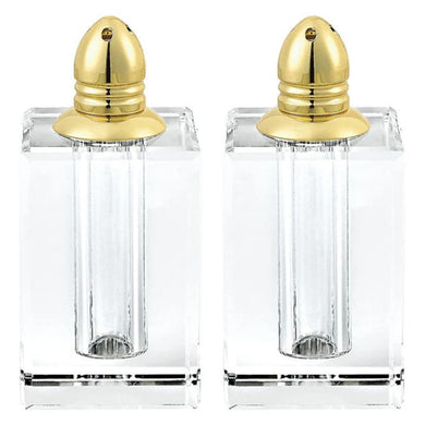 Handcrafted Spirit Gold Crystal Salt and Pepper Shakers Set