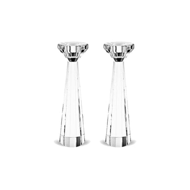 (D) Crystal Centerpiece Park Avenue Pair Candleholder 9