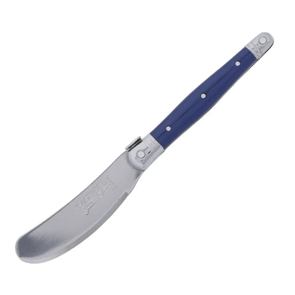 Close-up of the stainless steel surface texture on a Gifts Plaza butter spreader knife