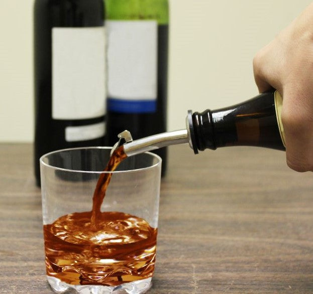 Stainless Steel Jet Liquor Pourer With Flip Cap, Fast Flow, Barware (12 Pieces)