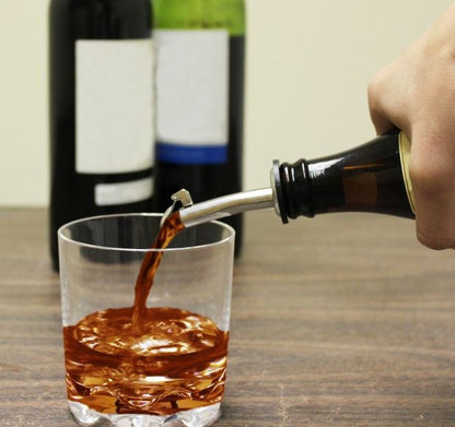 Stainless Steel Jet Liquor Pourer With Flip Cap, Fast Flow, Barware (12 Pieces)