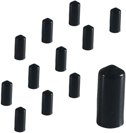 Alcohol and Liquor Bottle Pourer Dust Cap in Red or Black, 1", Plastic PVC, Barware 12 Pieces