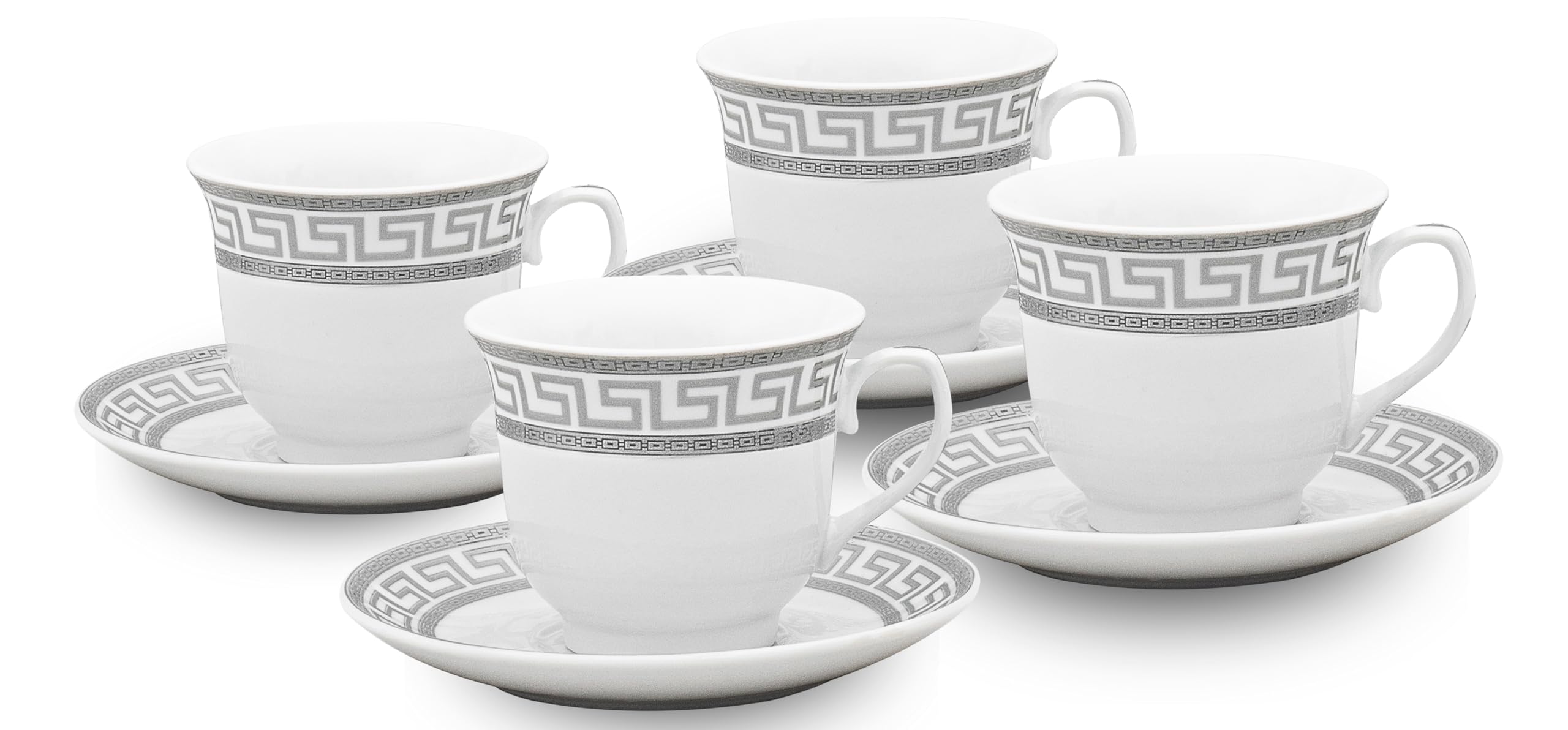Close-up of vintage porcelain tea set surface texture highlighting fine porcelain gloss and decorative detailing