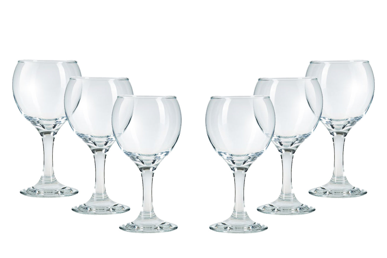 Misket Wine Glass Set of 6, Clear Wine Goblets