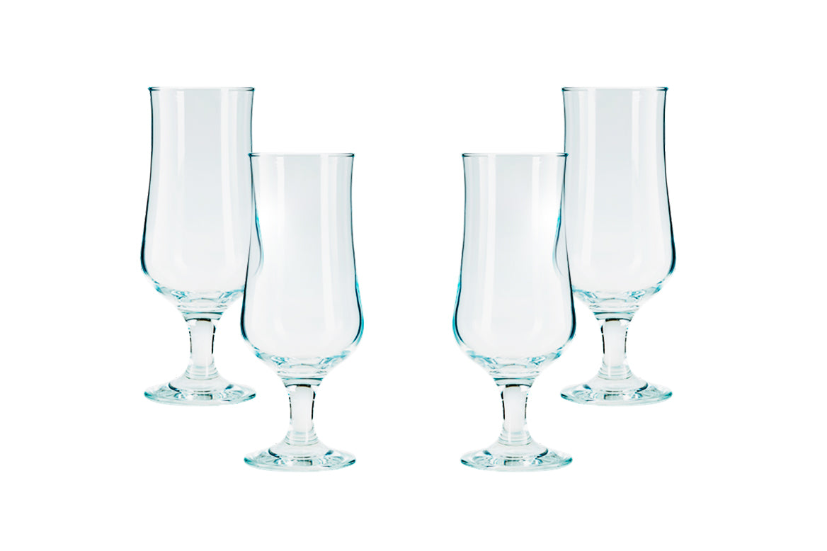 Cocktail Drinking Glasses, 4 pc Set, Pina Colada Glass Set