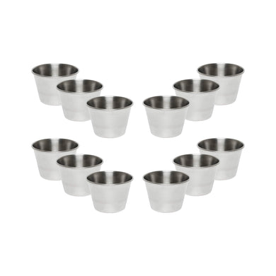 Set of 72 Stainless Steel Portion Cups 2.5 oz, Individual Condiment Sauce Cups - 2 1/2 Oz