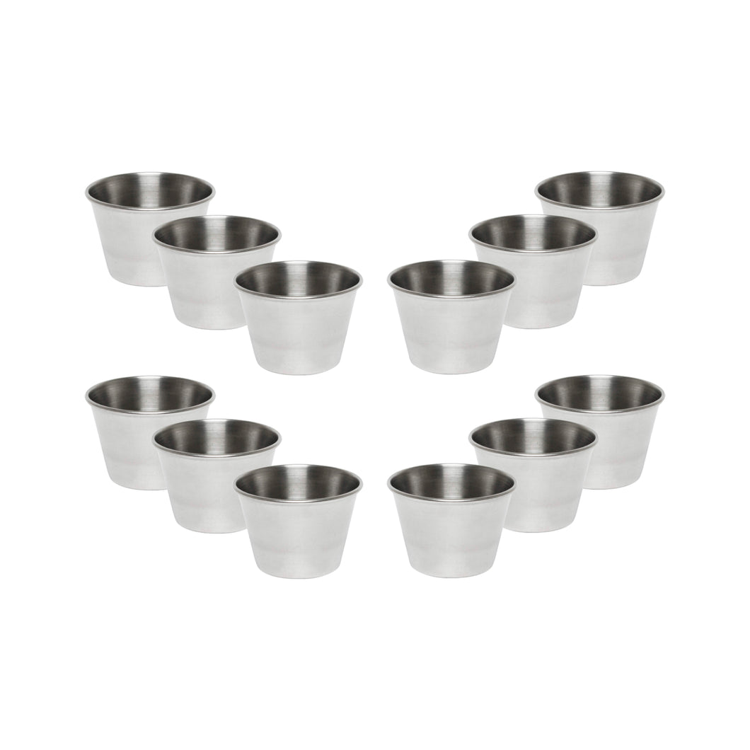Vintage Metal Condiment Sauce Cups Shot Glasses 1.5 oz - 1.75 oz 4 count