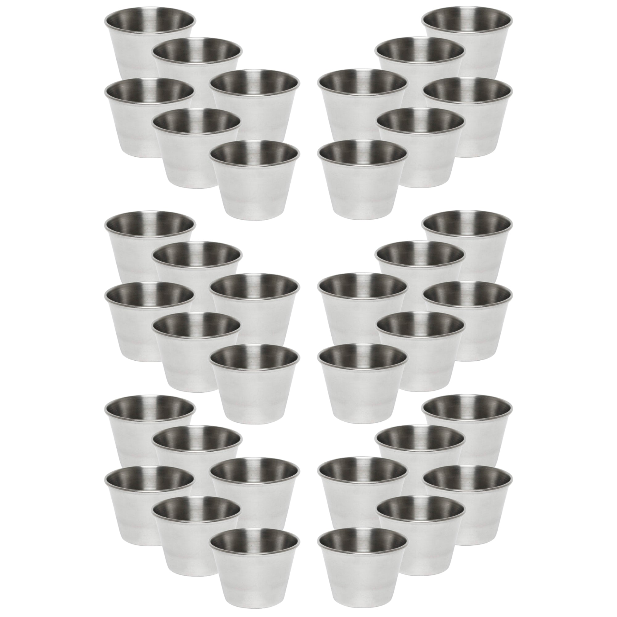 Stainless Steel Portion Cups 2.5 oz, Individual Condiment Sauce Cups - 2 1/2 Oz