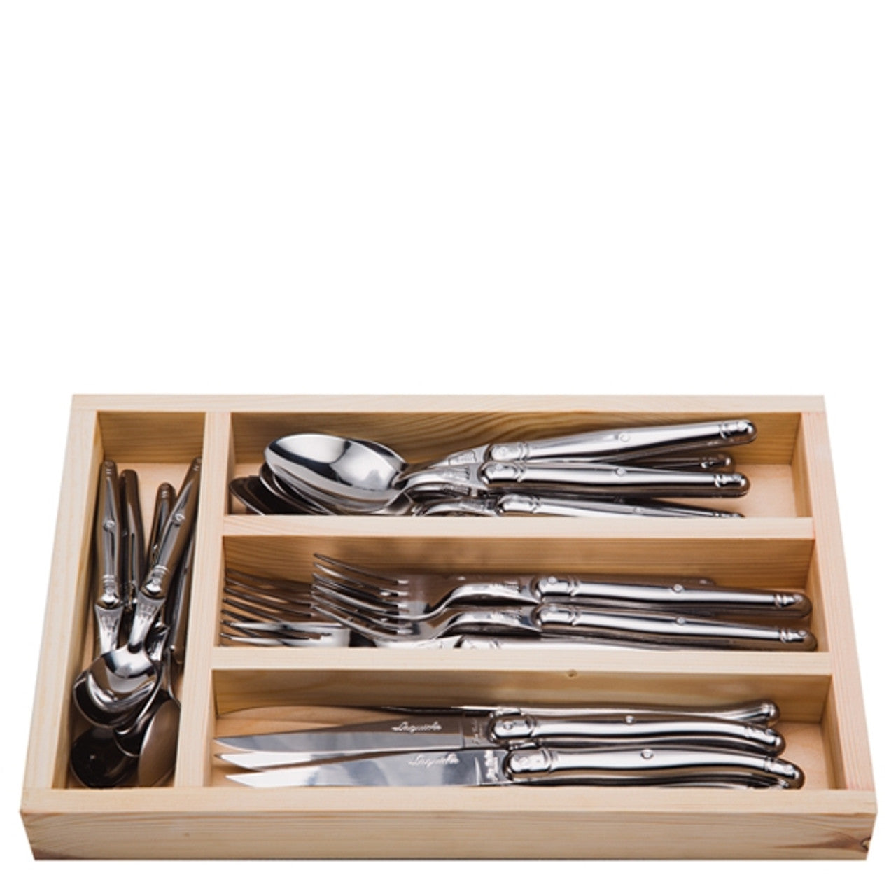 Coffee spoon from the 24-piece colored handle flatware set shown alongside a coffee cup