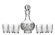 Russian Cut Crystal 12 Oz Carafe/decanter & 6 Crystal Shot Glasses 1.7 oz