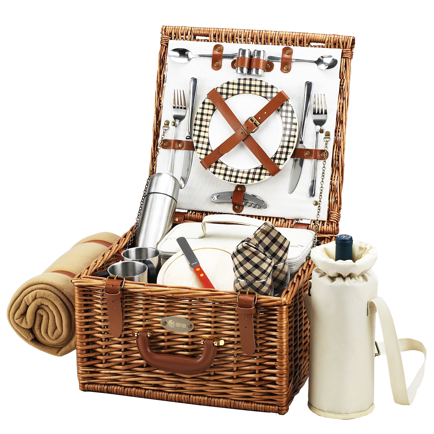 Cheshire Picnic Backpack Basket for 2 – Coffee Set & Blanket