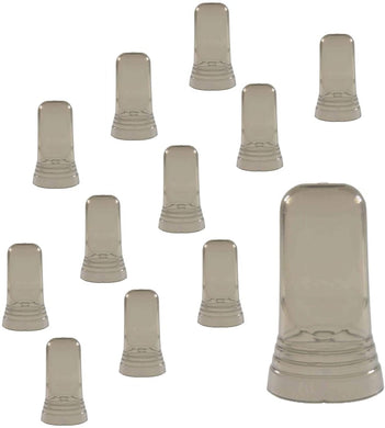 Universal Liquor and Alcohol Bottle Pourer Cover in Smoky-Clear Color, Plastic PVC, Barware (12 PC)