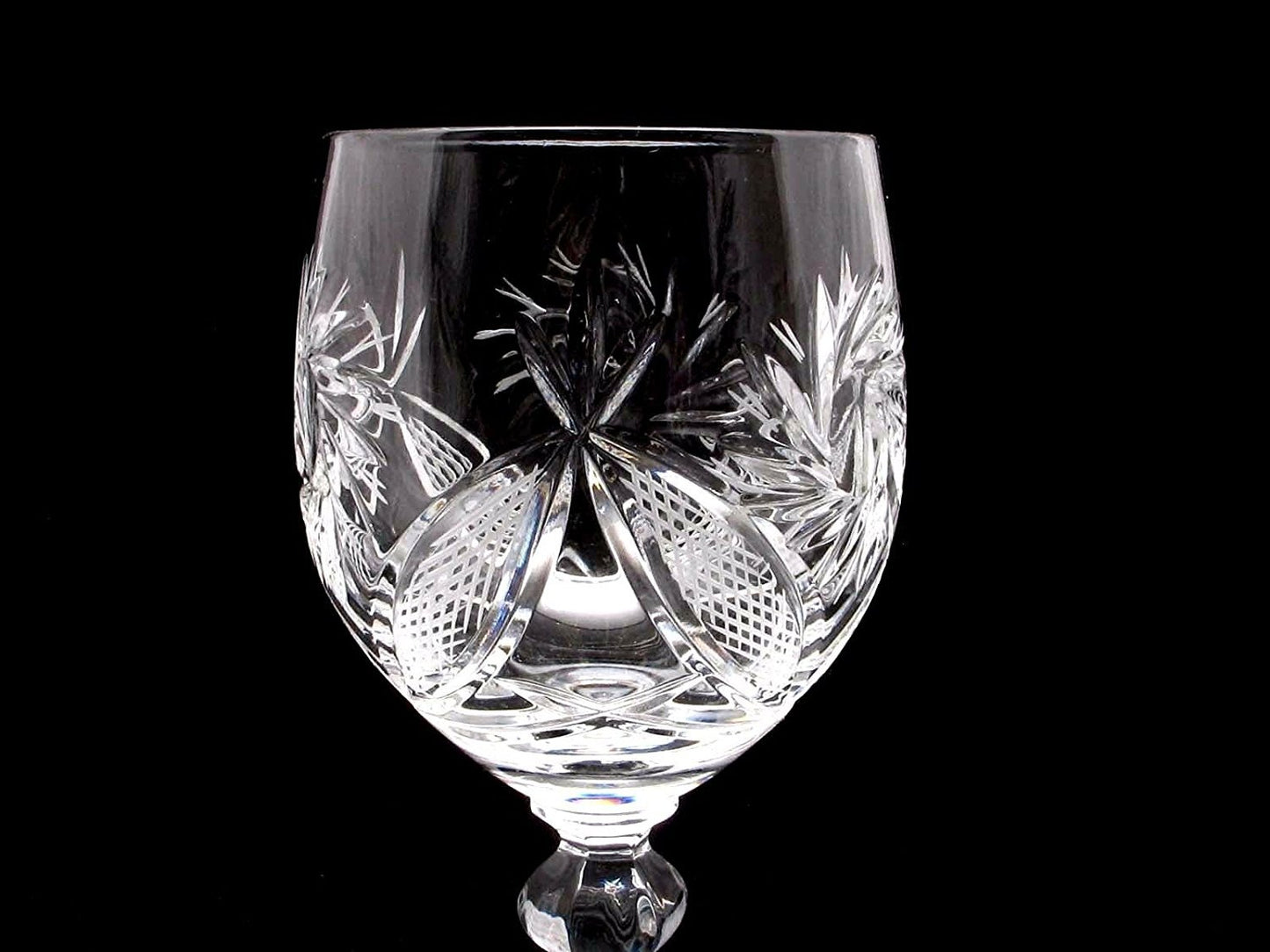 Set of 6 Hand Made Vintage Crystal Wine Glasses 8.8 oz