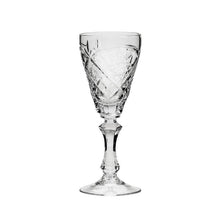 Set of 6  Vintage Cut Tulip Shaped Crystal Glasses on Stem Tequila/Vodka/Liquor 2 oz