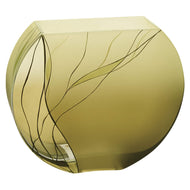 (D) Handcrafted 'Evergreen' Decorative Crystal Glass Flower Vase 9"