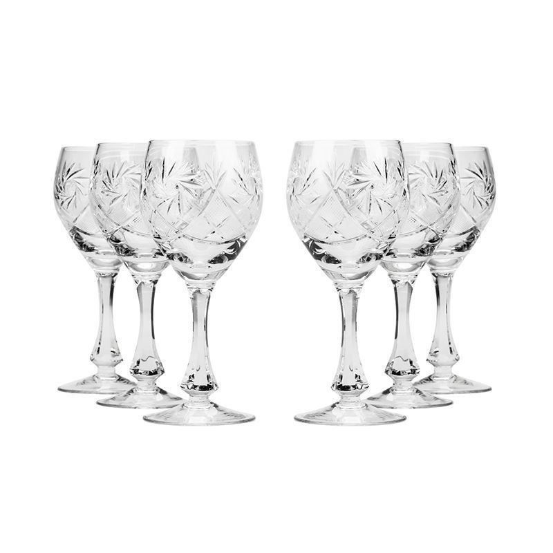 Cut Crystal Mini Wine Glasses, Set of 6 