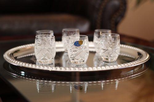 Set of 6 Shot Glasses, 1.5oz Handmade Vintage Crystal Glasses