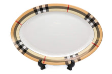 Royalty Porcelain 49-pc Dinner Set 'Tartan' Beige Banquet Set Service for 8