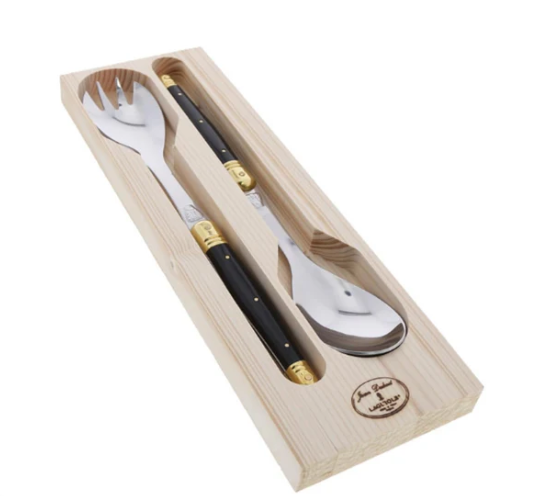 Laguiole Flatware, Jean Dubost Salad Servers in a Tray 2-pc