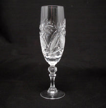 Set of 6 Champagne Flutes  7oz Handmade Vintage Crystal Glasses
